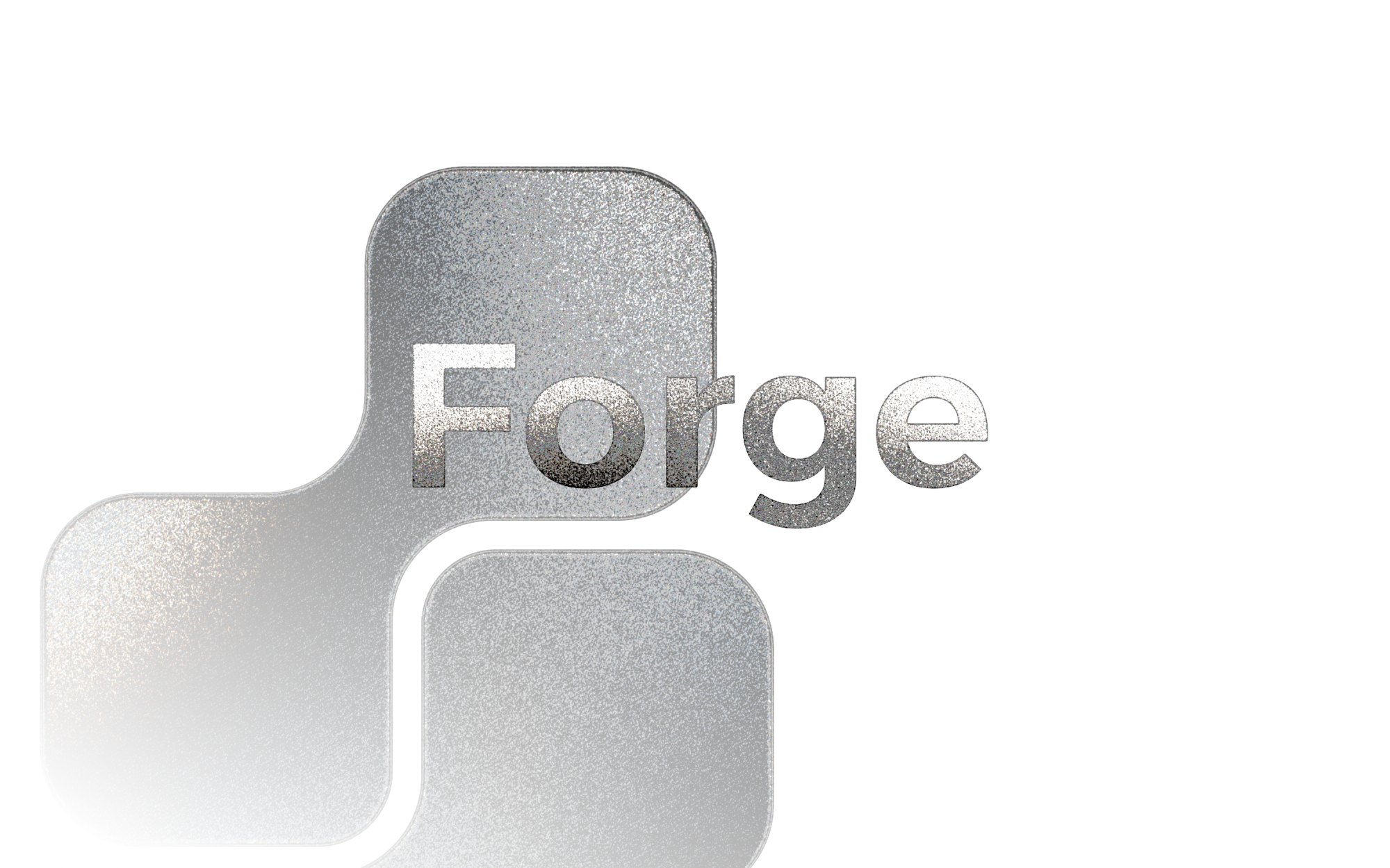 The Forge wordmark on silver tiles